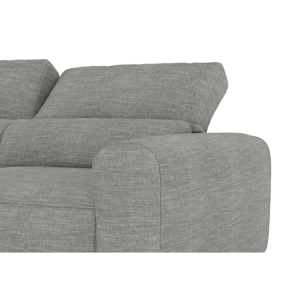 Divano 2 posti extra large tessuto grigio con seduta a slitta Leora 251x112.5x102H