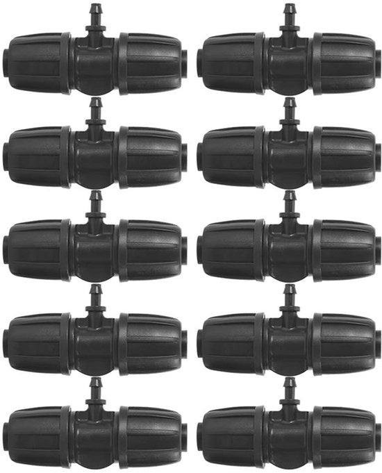 Connettore per giardino da 10 pezzi - Connettore T - Materiale duraturo - Irrigazione giardino - Irrigazione a nebbia - Installazione facile - Connettore per giardino