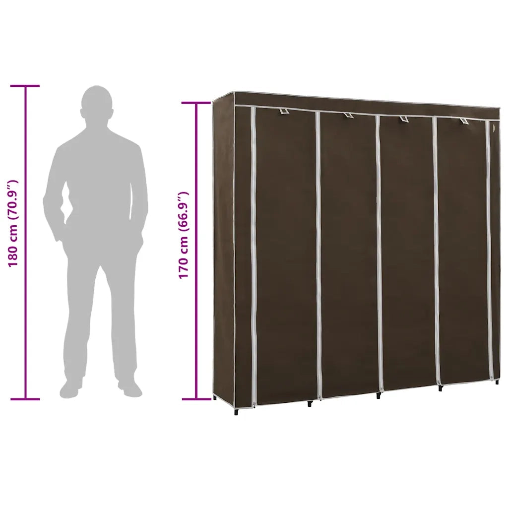 Guardaroba con 4 Scomparti Marrone 175x45x170 cm 282446