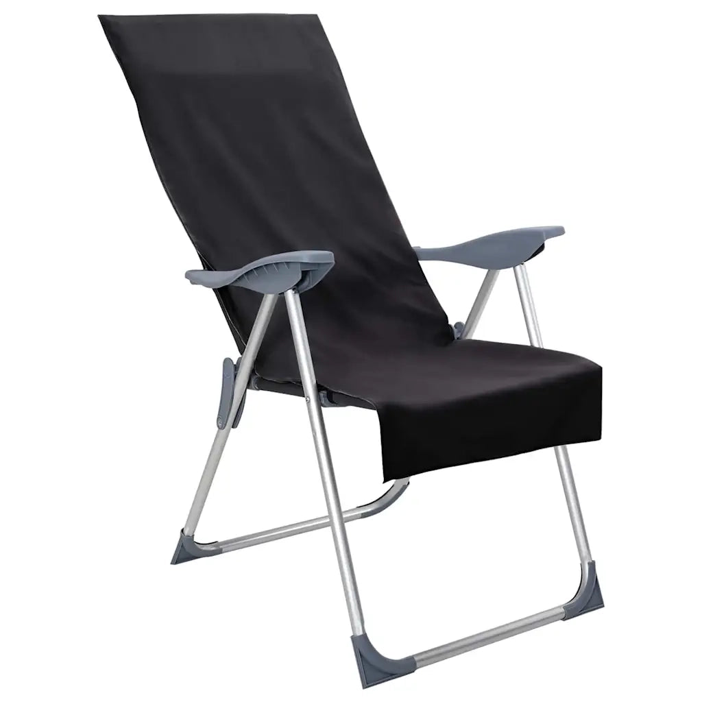 Asciugamani per Sedia Outdoor 2 pcs Nero 130 x 60 cm