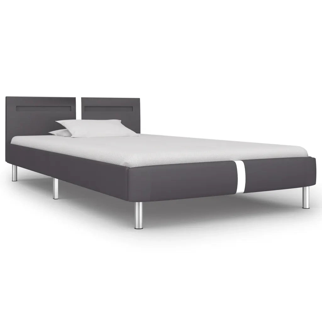 Giroletto con LED senza Materasso-Struttura Letto Grigio in Similpelle 90x200cm 835526