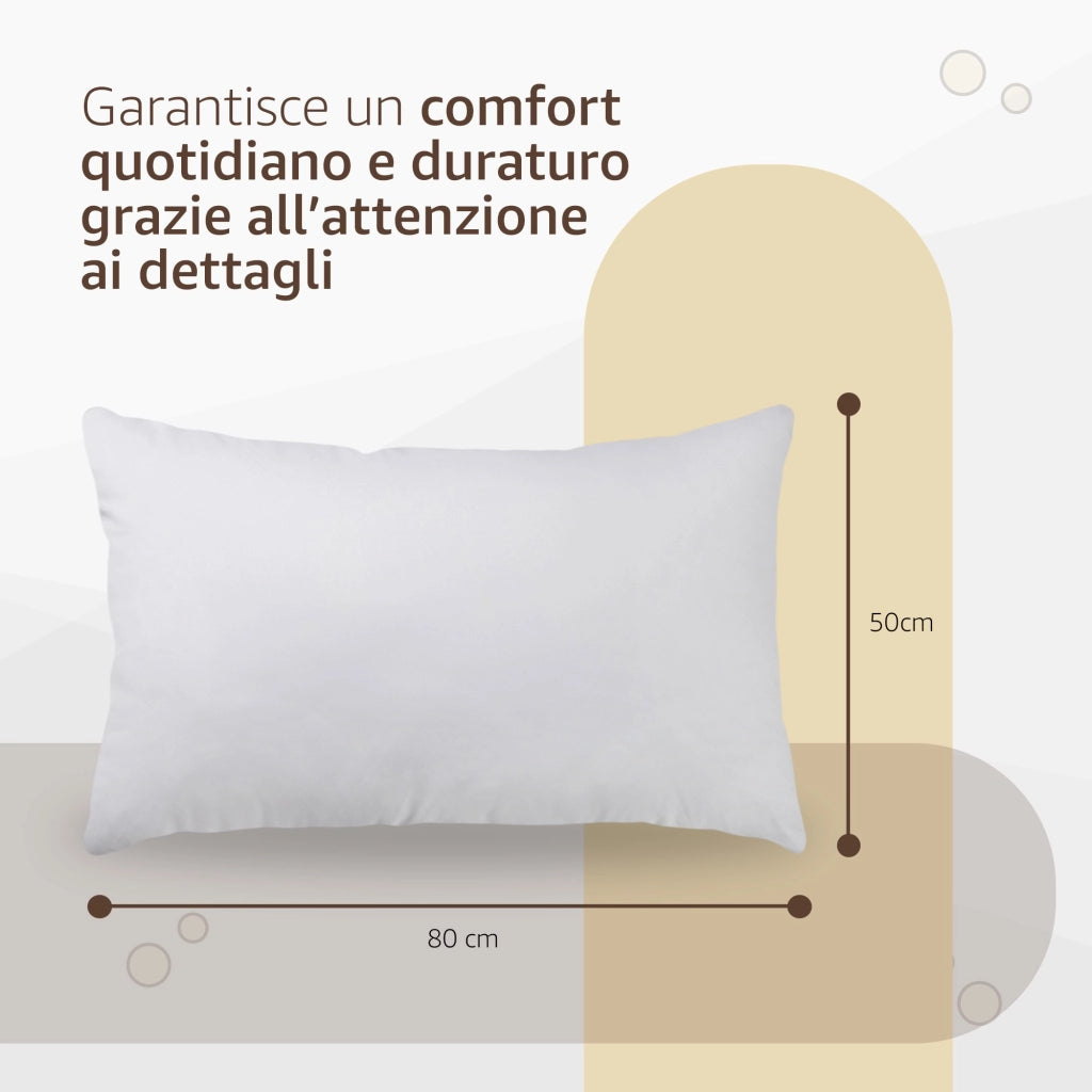 Set 4 Federe Cuscini Letto 50x80 Cotone 100%, 2x Coppie Fodere con chiusura a Busta