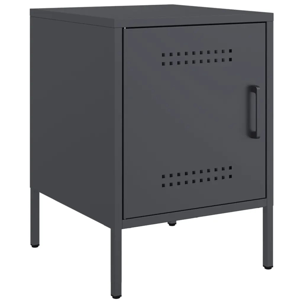 Comodini 2 pz-Set di 2 Tavolino da notte Antracite 36x39x50,5 cm in Acciaio 937457