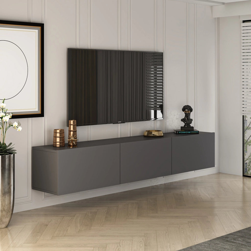 Mobile TV in legno "West" 150 x 32 x 30 cm - Antracite