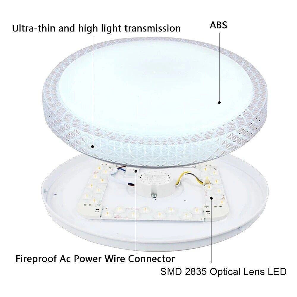 Trade Shop - Plafoniera Lampadario Da Soffitto Luce Led 3 Tonalità Di Luce Dimmerabile C24-3c -