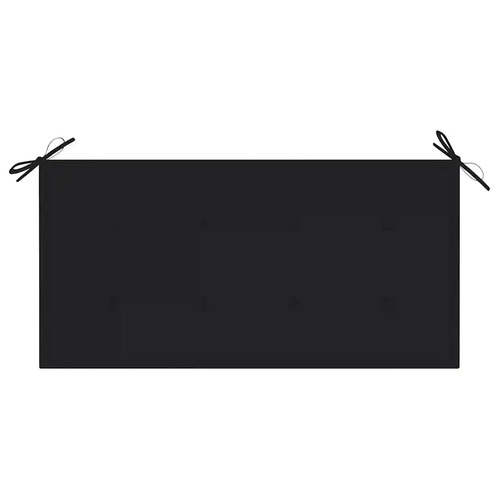 Panca da Giardino con Cuscino Nero 112 cm in Legno di Teak