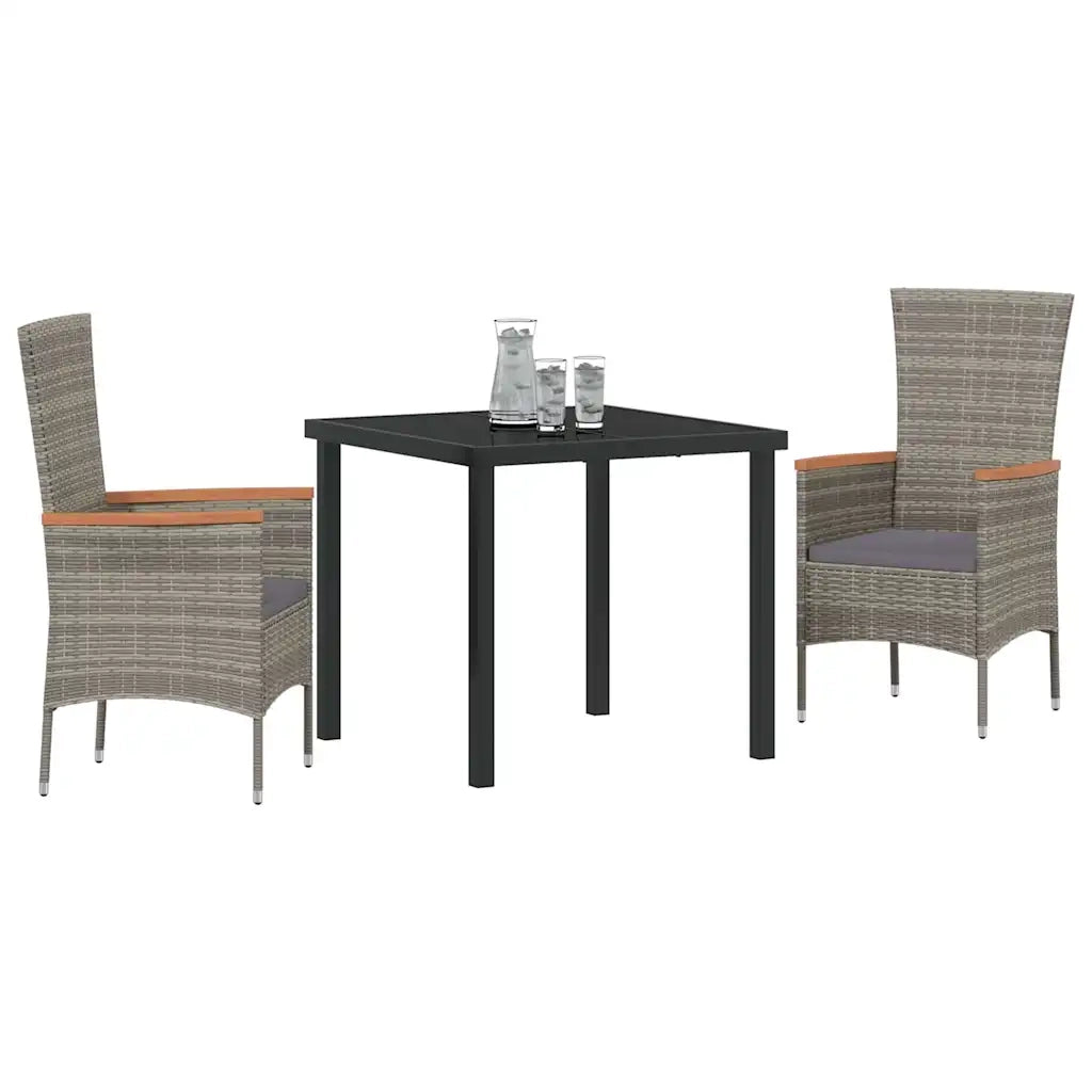 Set da Pranzo per Giardino con cuscino 3 pcs Grigio 3379429