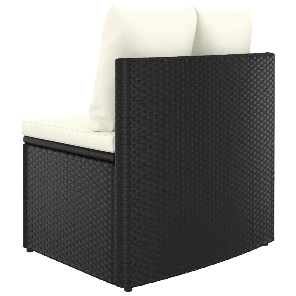 Set Divani da Giardino 5 pz con Cuscini in Polyrattan Nero 3064908