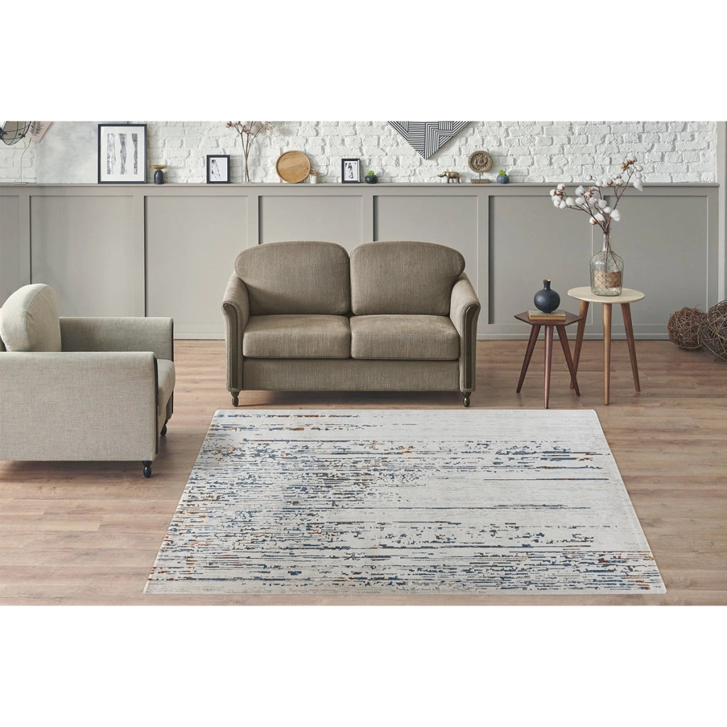 Tappeto di design Lorin 425 in grigio e multicolore