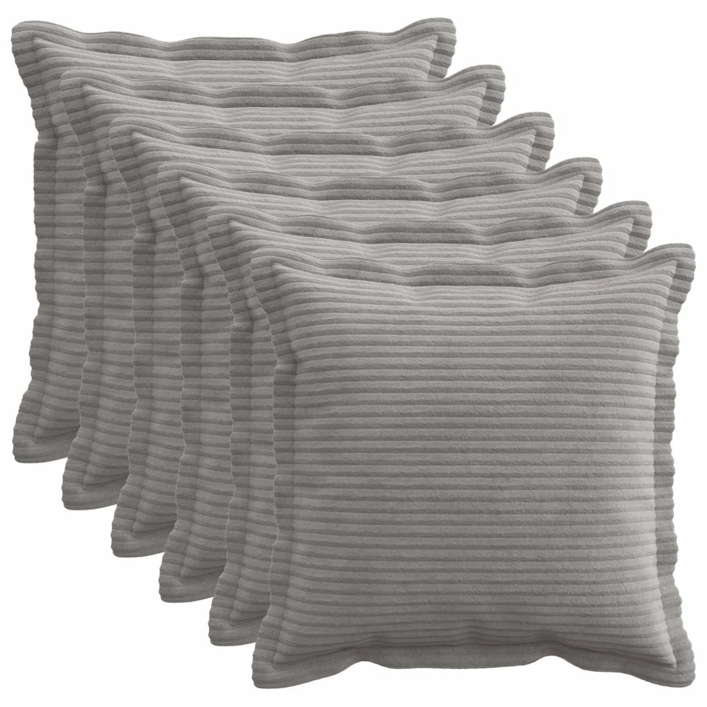 Federa 6 pz HOUTEN Grigio Chiaro 45 x 45 cm corduroy 918626