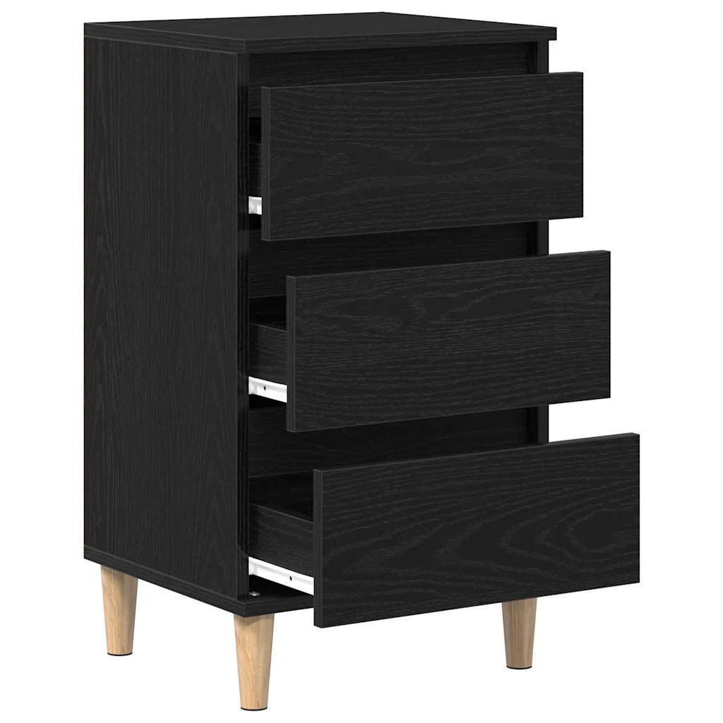 Armadio da Notte Rovere Nero 40 x 35 x 70 cm Legno multistrato 863429