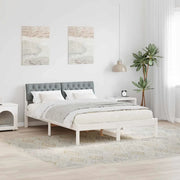 Struttura del Letto Bianco e grigio chiaro 160 x 200 cm 878598