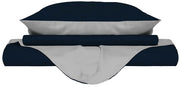 Copripiumino con Sacco e Federe Doubleface Blu Scuro/Grigio Chiaro Matrimoniale