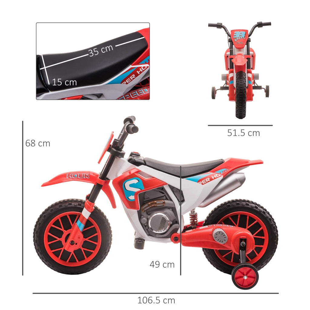 Moto Elettrica per Bambini da 3-5 Anni ¨C zephmum ¨C Rosso 106.5x51.5x68cm