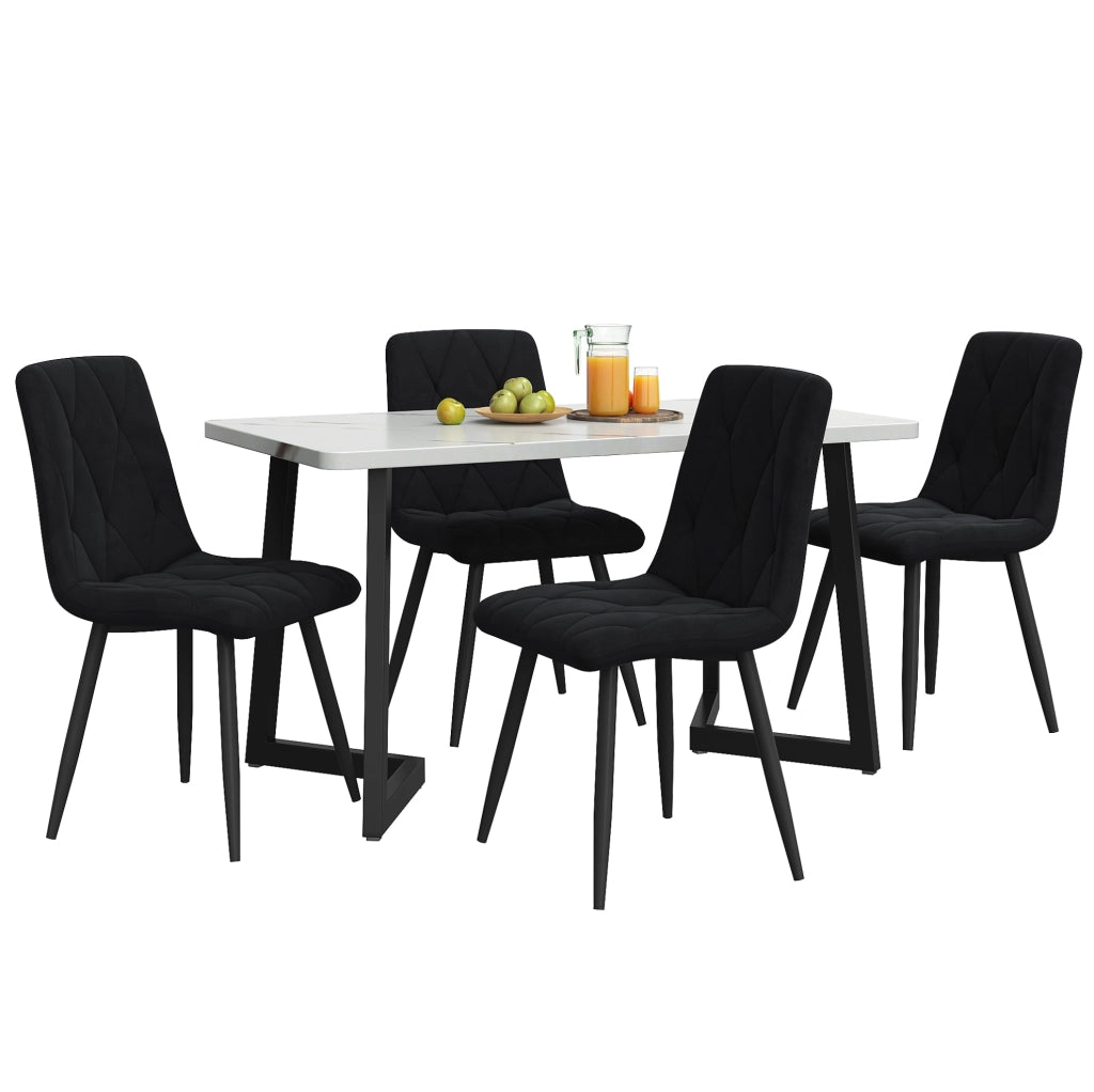 Gruppo pranzo 117x68 cm; tavolo rettangolare moderno; MDF nero