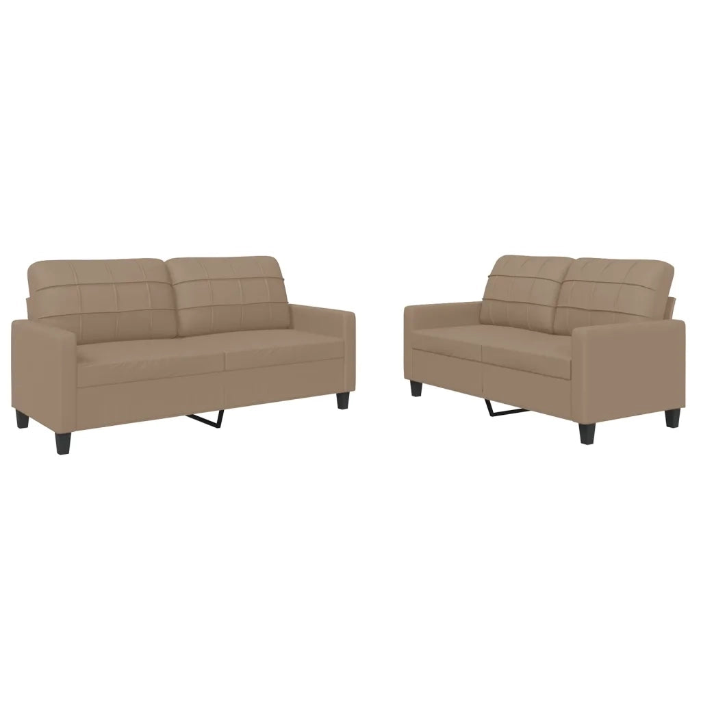 Set di Divani 2 pz con Cuscini cappuccino in Similpellecod mxl 131028