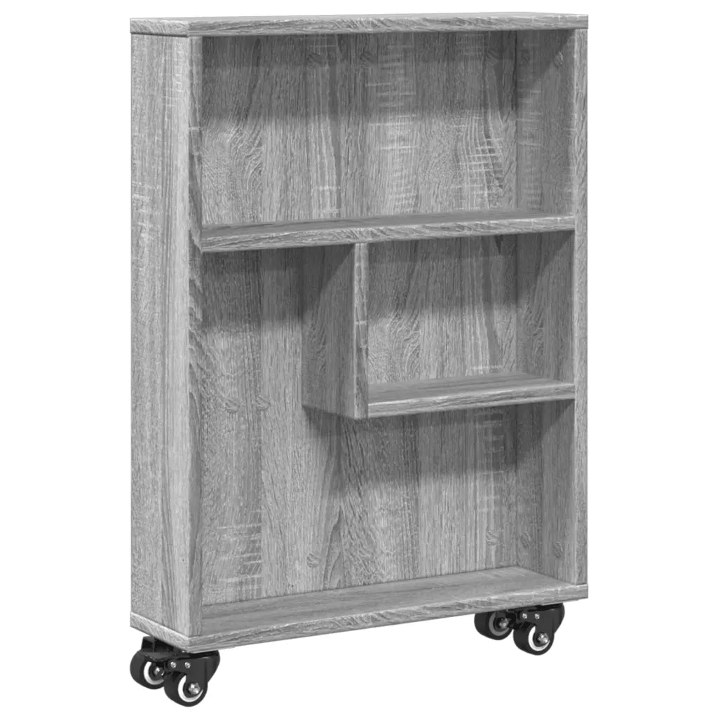 Carrello Stretto Grigio Sonoma 48x13x68 cm in Truciolato 855228