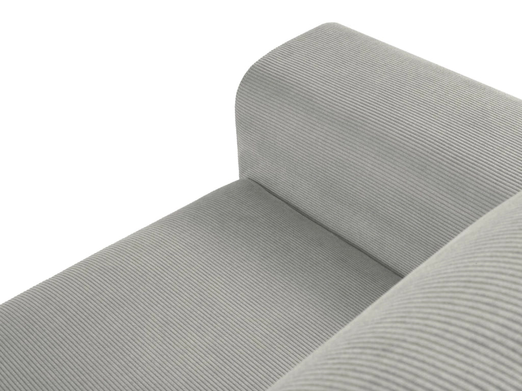 Cosmopolitan Design - Divano convertibile angolare destro con box "Kyoto" 4 posti in velluto a coste grigio chiaro 