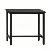 Tavolo da pranzo con traversa e piedini regolabili - per cucina - in metallo e legno - 100 x 40 x 100 cm - nero