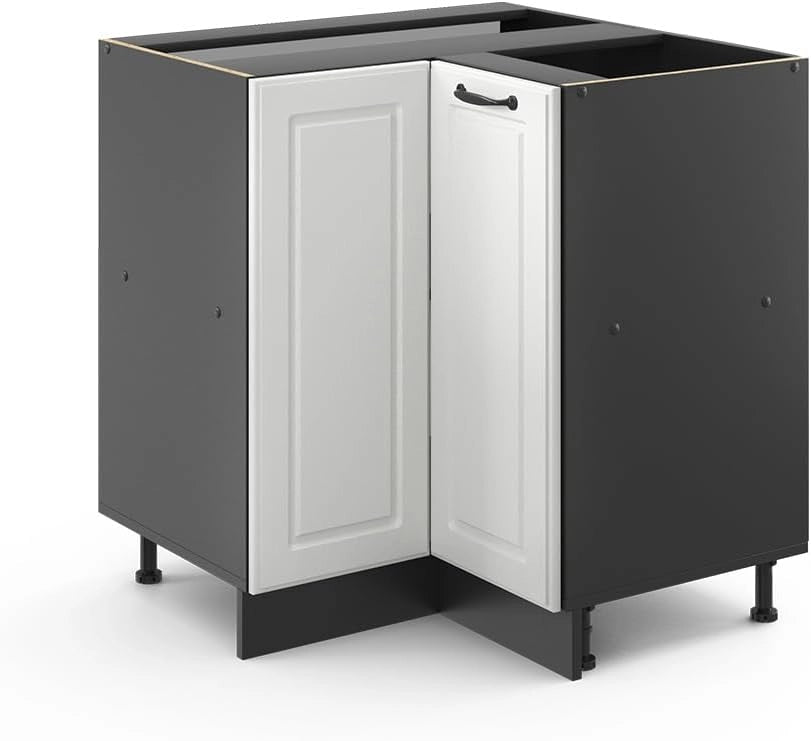 Mobile ad angolo cucina R-Line, Bianco casa di campagna, 75.6 cm senza piano di lavoro, per la libera combinazione all'interno di sistemi cucina modulari