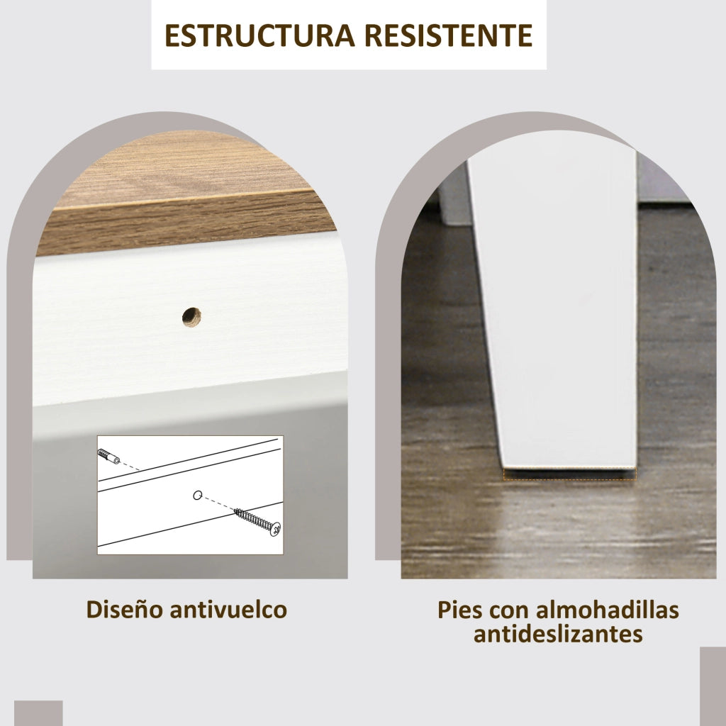 Armadio Battente ¨C Zephmum ¨C Bianco e Marrone 76,6x35x81,5 cm
