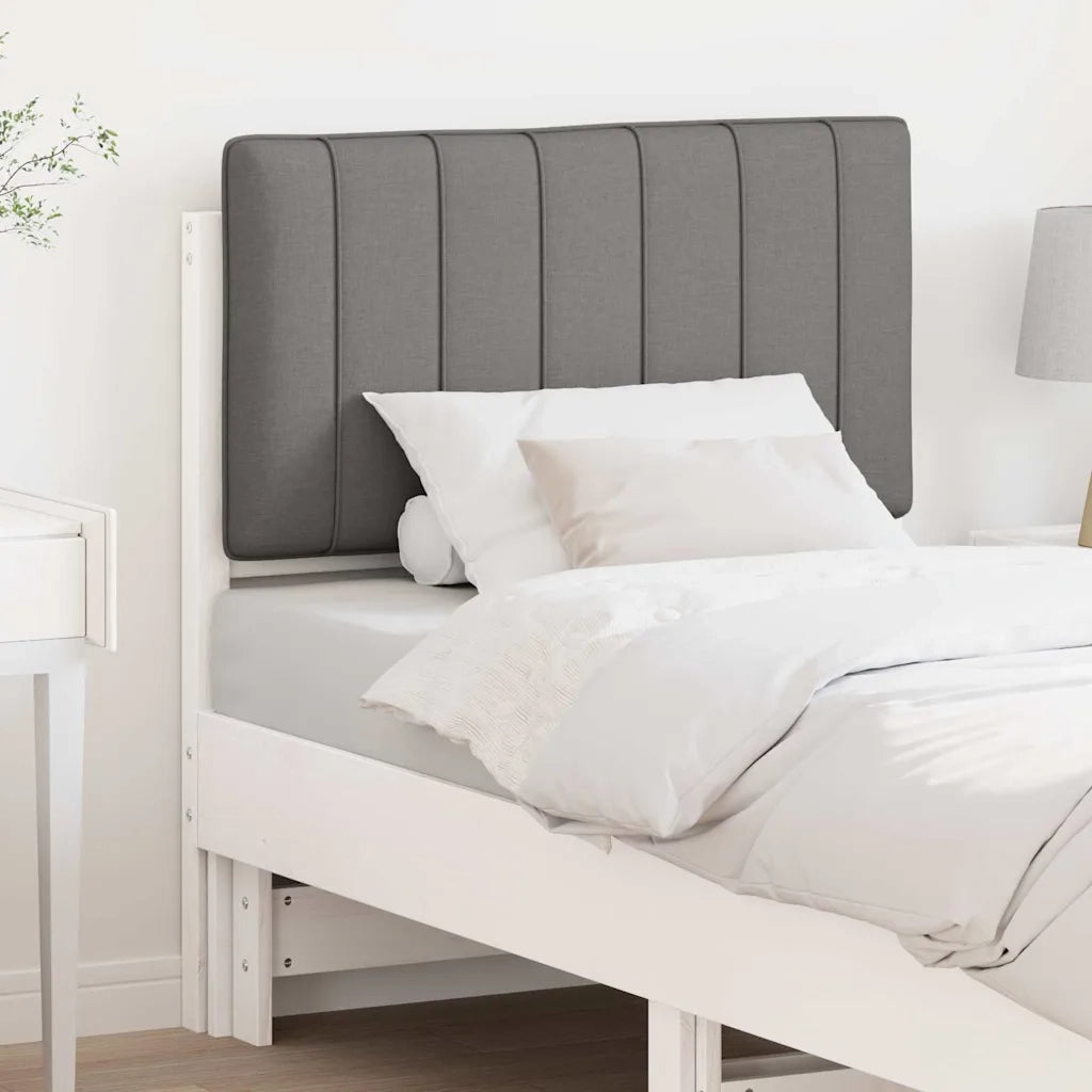 Testiera imbottita Bianco e grigio chiaro 80 cm Pino massello 880207