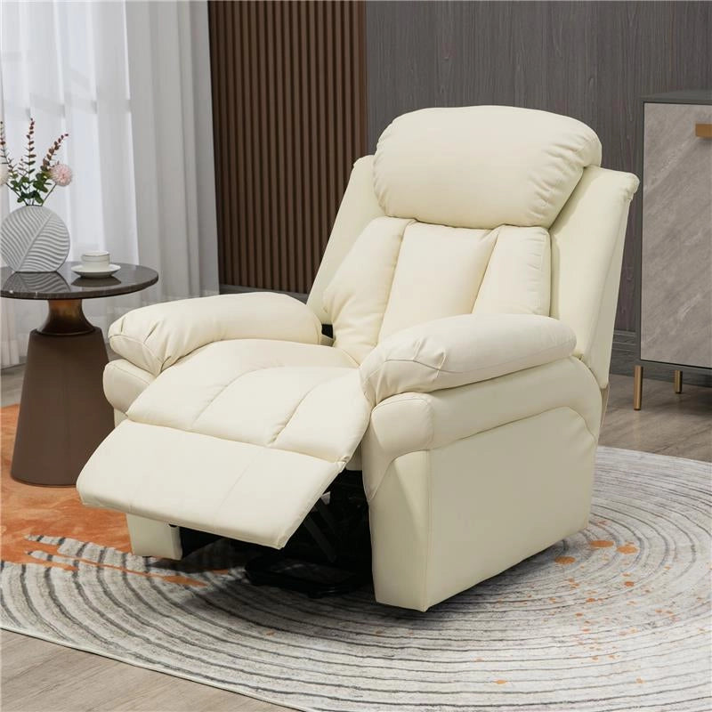 POLTRONA RELAX ALZAPERSONA ELETTRICA CON IMBOTTITURA SPESSA E TELECOMANDO, 96X93X105CM, CREMA