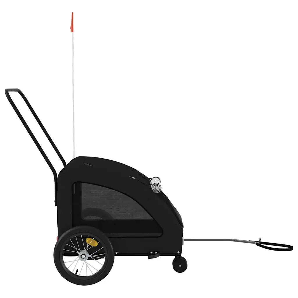 Rimorchio da Bici per Animali Nero Oxford e Ferro CFW4467630