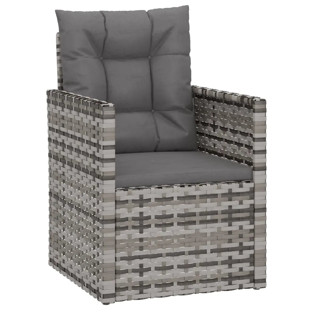 Poltrona da Giardino con Cuscini Grigia in Polyrattan CFW6812846