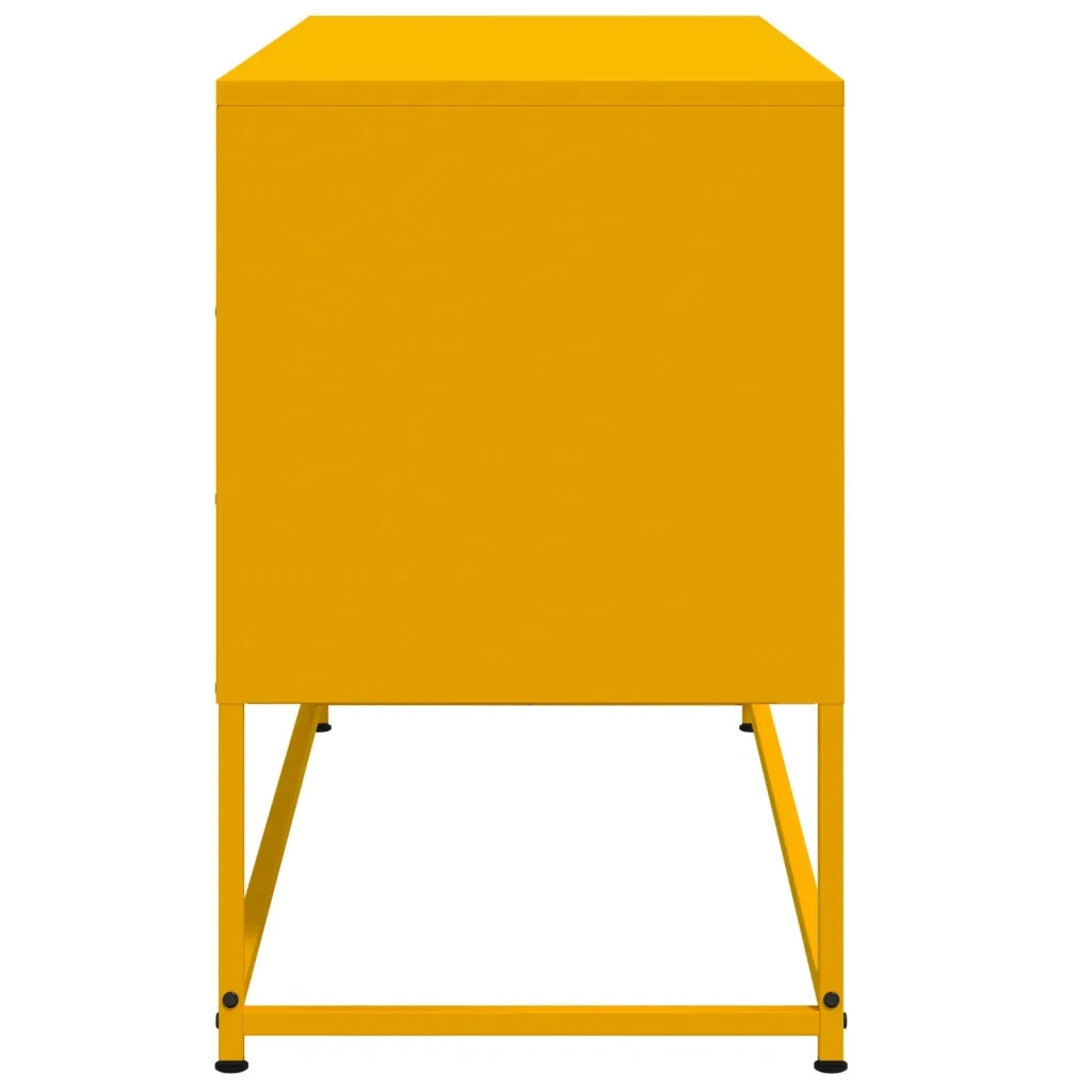 Mobile TV-Credenza TV-Console TV Giallo Senape 100,5x39x60,5 cm in Acciaio 189672