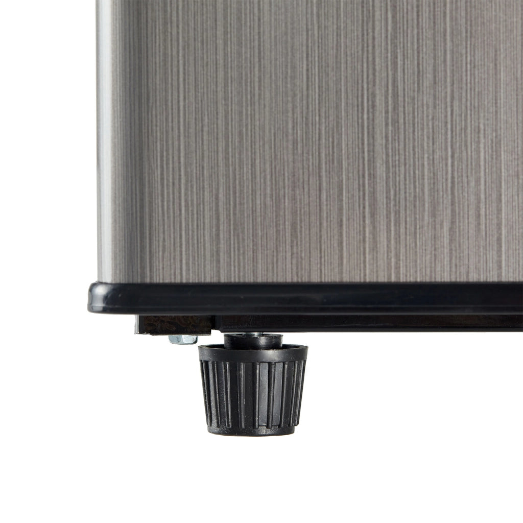 Frigorifero combinato 106 L con freezer 4 stelle; LED e temperatura regolabile; nero e argento