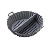 Silicone accessorio per airfryer in nero con divisorio – Rivestimento antiscivolo, senza BPA, per proteggere la ciotola – Accessorio termoresistente per cottura di uova, pane, muffin, cakepops e rivestimento per forno – Adatto per airfryer Ninja e Gourmia