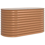 Fioriera rialzata moderna per esterni 160 x 80 x 81 cm resistente minimalista chic in acciaio marrone 02_0058954