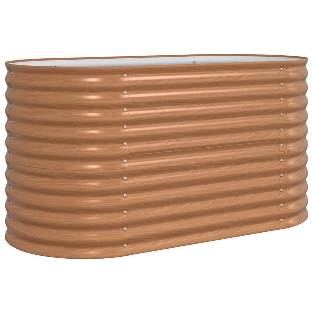 Fioriera rialzata moderna per esterni 160 x 80 x 81 cm resistente minimalista chic in acciaio marrone 02_0058954