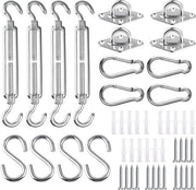 Set di sosteggi ombrelloni per giardino in acciaio inox 304, con 48 pezzi, per triangolo, quadrato, rettangolo, esterno, terrazza, prato