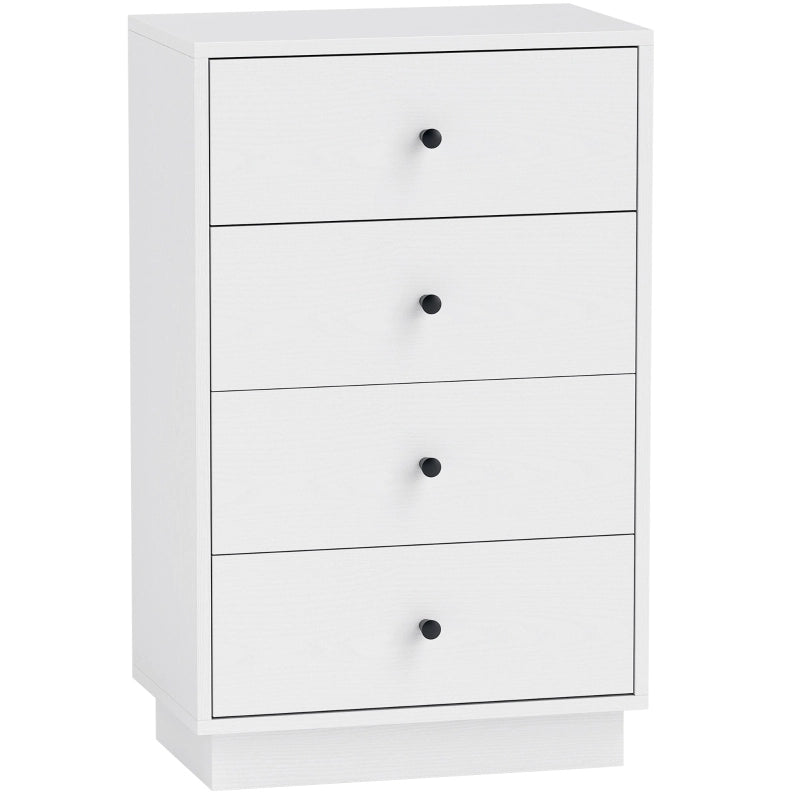 Cassettiera con 4 cassetti in legno 47 x 29 x 75 cm bianca