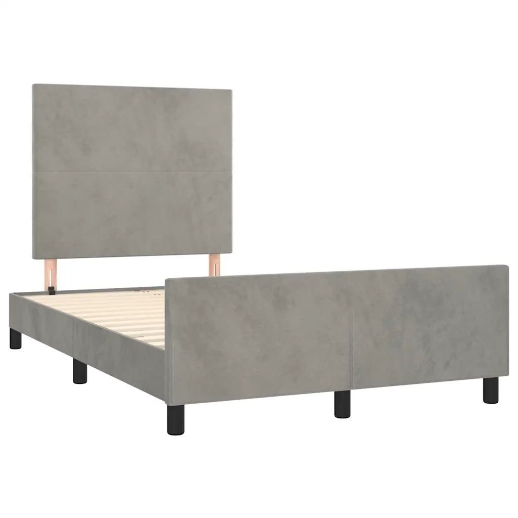 Giroletto senza Materasso Grigio Chiaro 120x190 cm Velluto