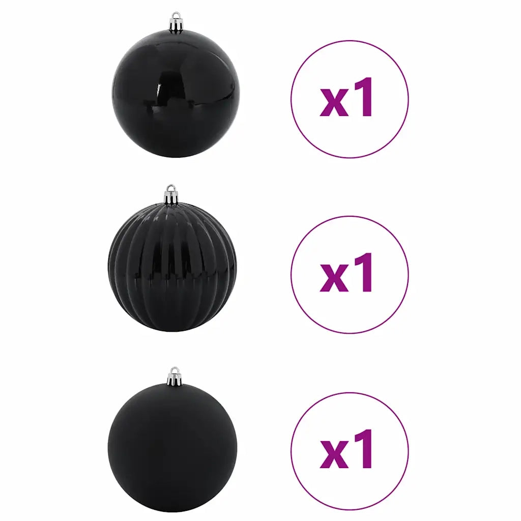 Set di Decorazioni Natalizie XXL 3 pcs Nero Plastica 42018860