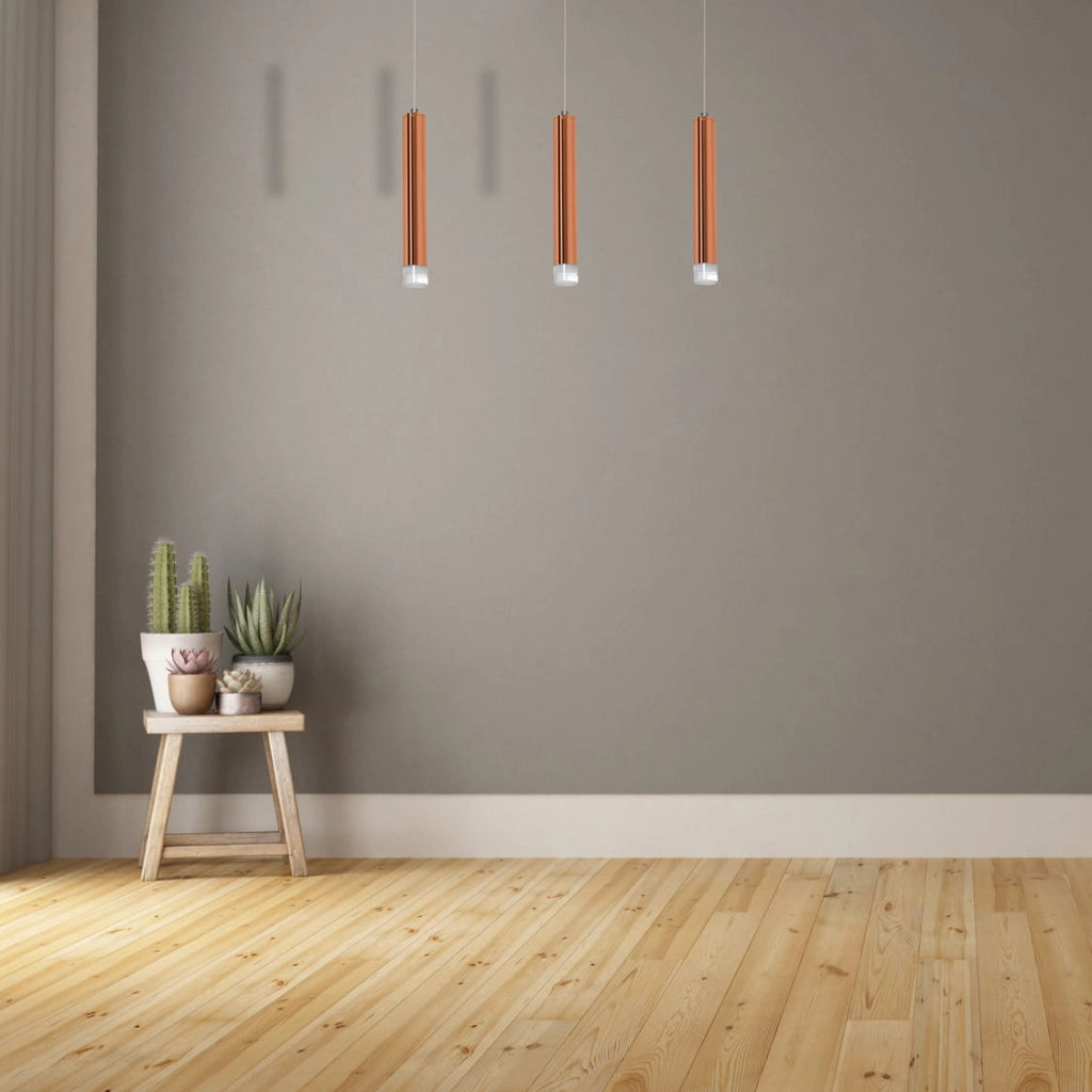 Lampadario a sospensione COPPER rame 3x5W LED 4000K