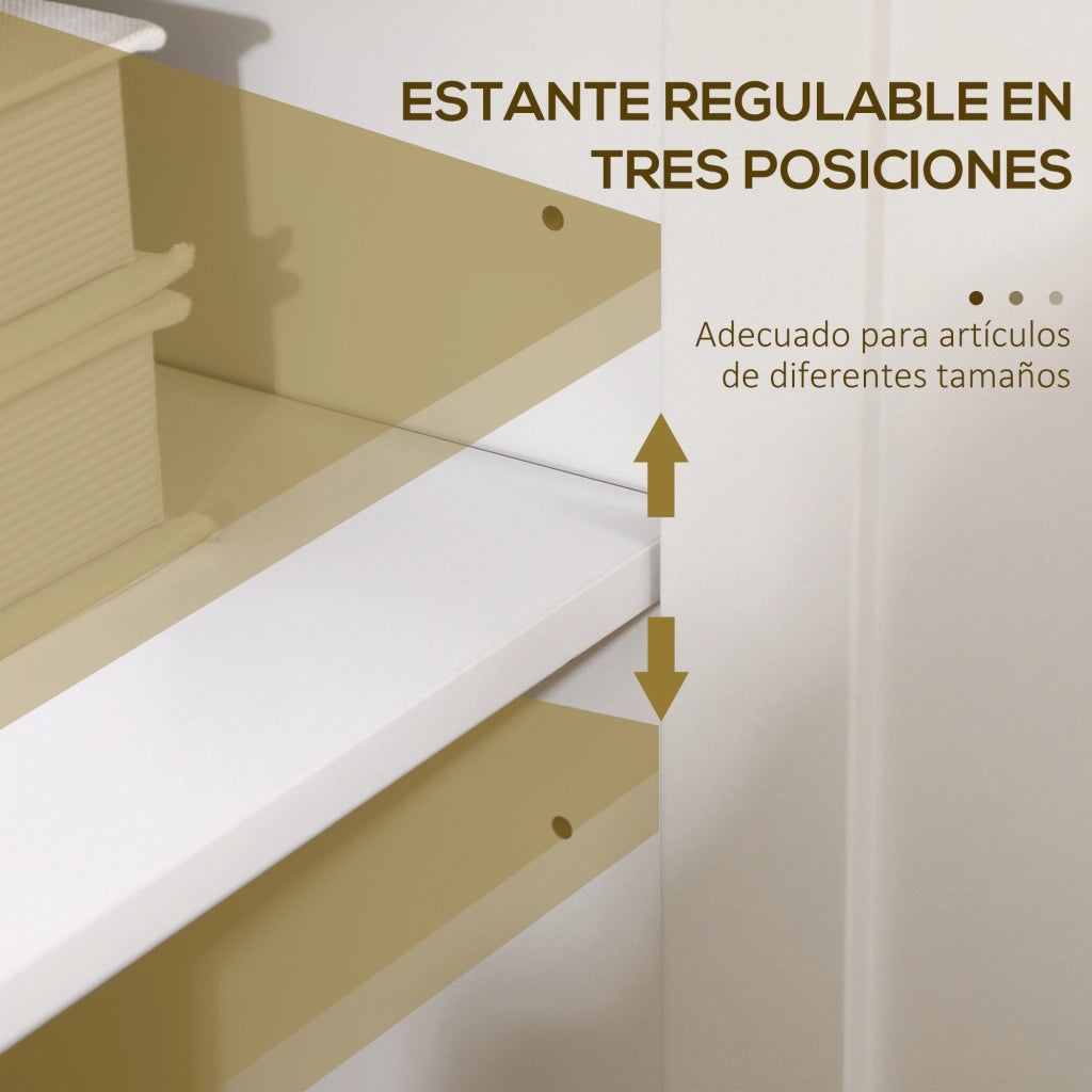 Armadio Moderno con 3 Porte e Ripiani Aggiustabili ¨C zephmum ¨C Bianco 120x40x70 cm