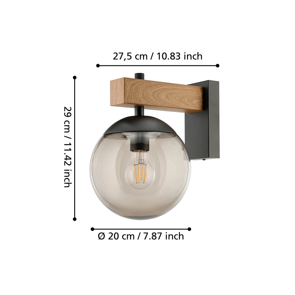 Applique Esterno Contemporanea Bufalata Acciaio Marrone 1 Luce E27