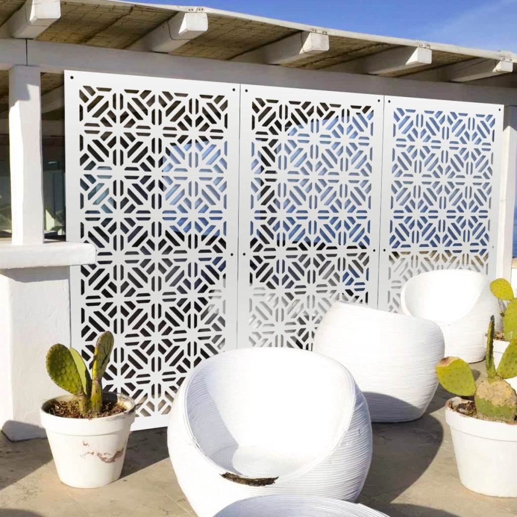 STOCCOLMA - Pannello in PVC traforato - Parasole Colore: bianco, Misura: 98x198 cm