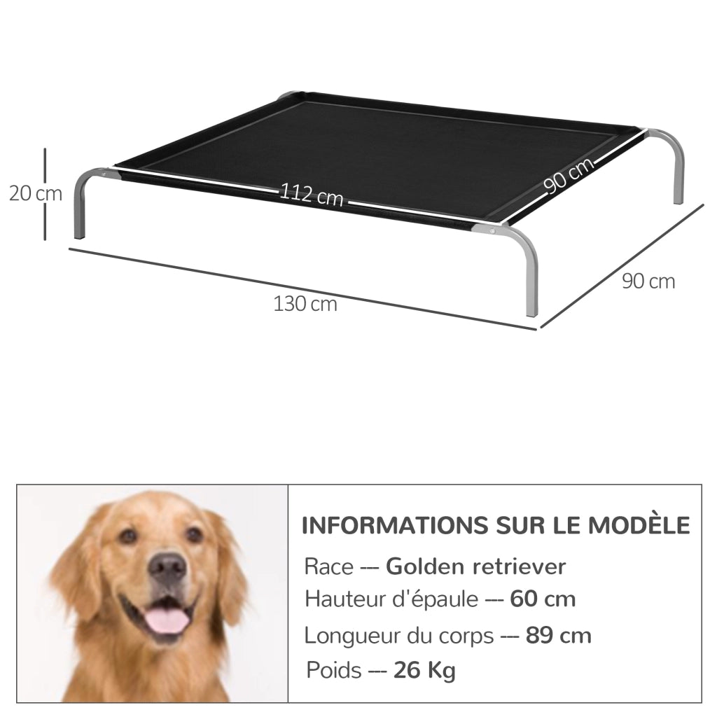 Letto per cani e gatti XXL ¨C Minimal ¨C 130x90x20 cm nero tessuto