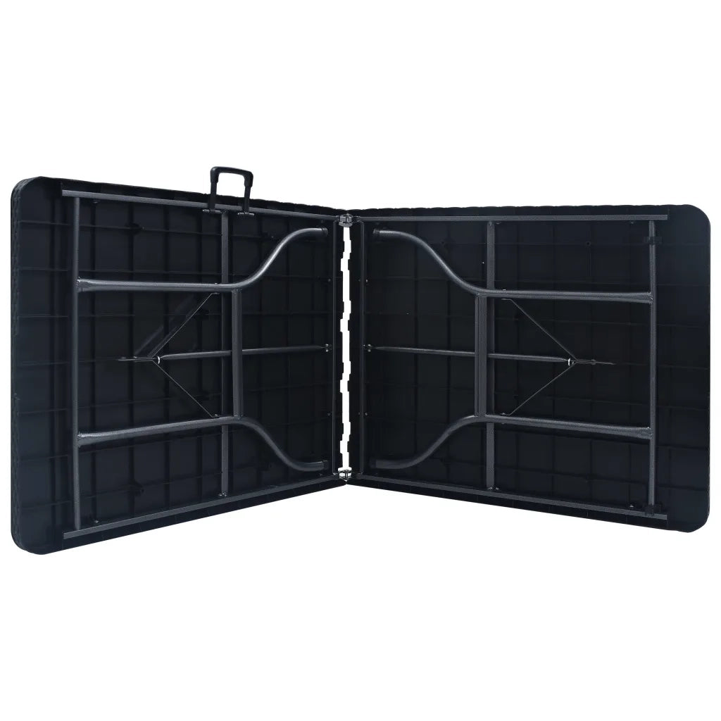 Tavolo da Giardino Pieghevole Nero 180x75x72 cm in Rattan HDPE 48831