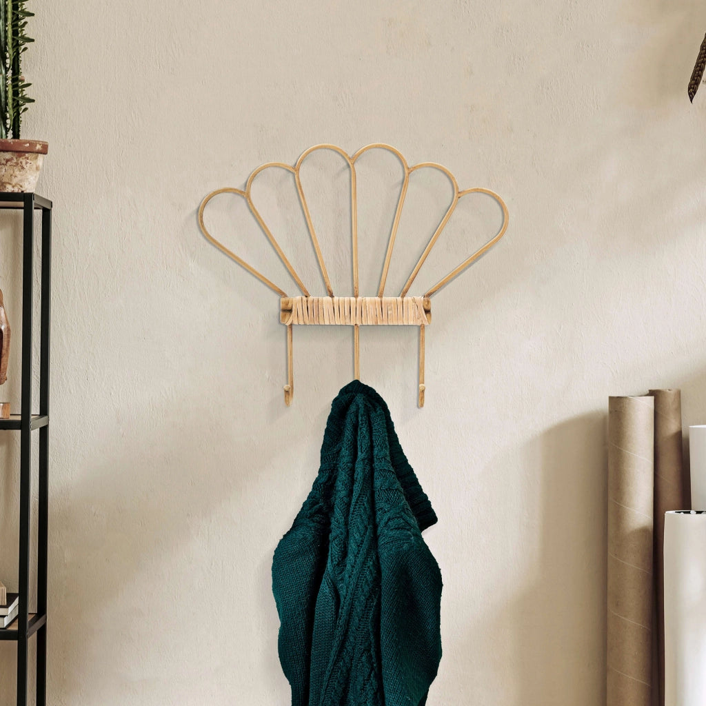 Danatala, Appendiabiti Finitura in Rattan Color Bamboo Naturale, 33h cm Marrone
