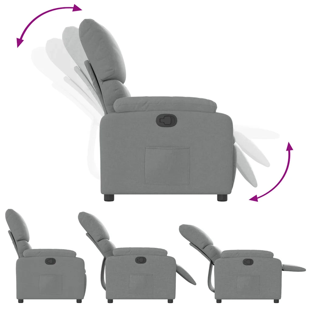 Poltrona reclinabile in tessuto grigio chiaro 3205680