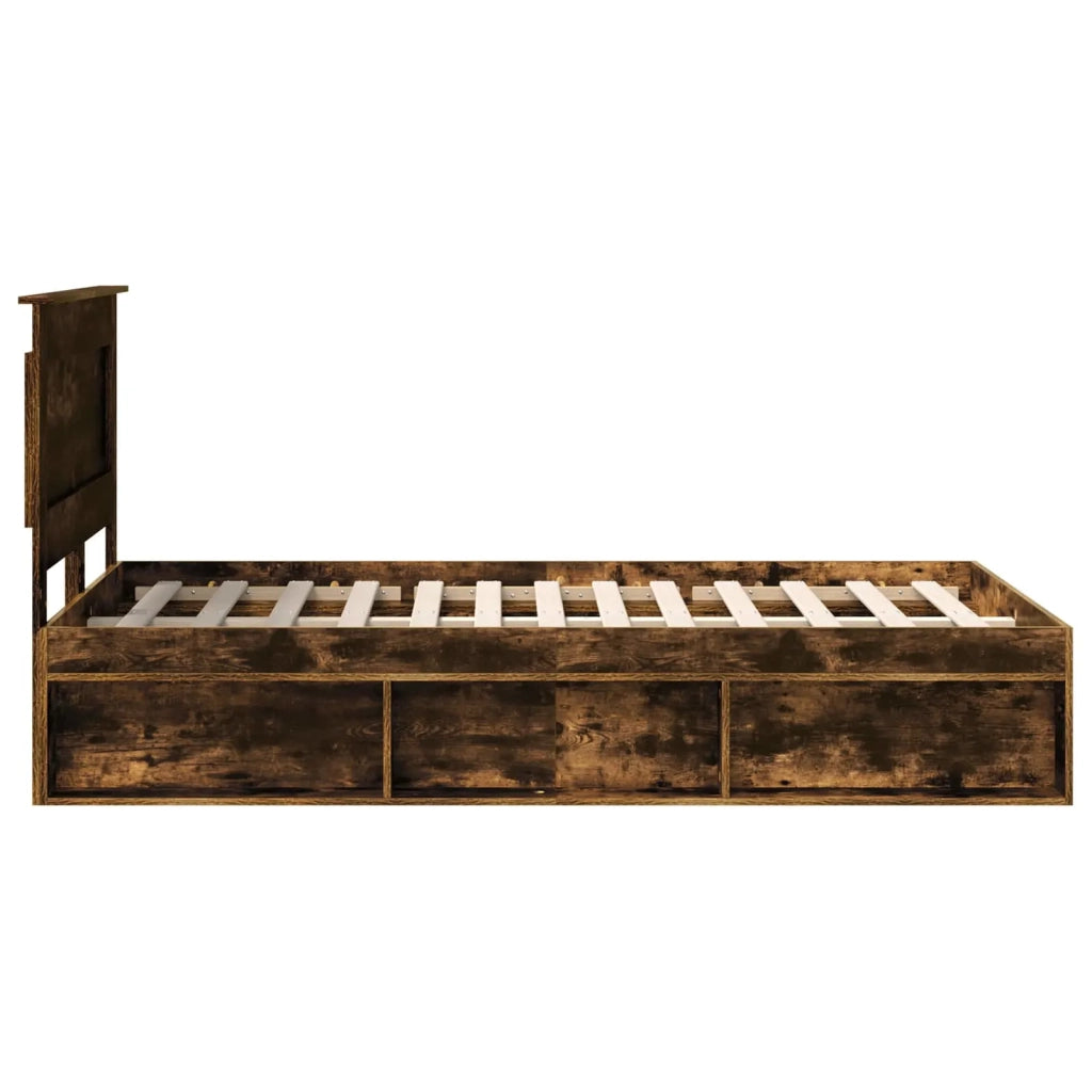 Struttura del letto Rovere fumé 120 x 190 cm Pino massello 3410108
