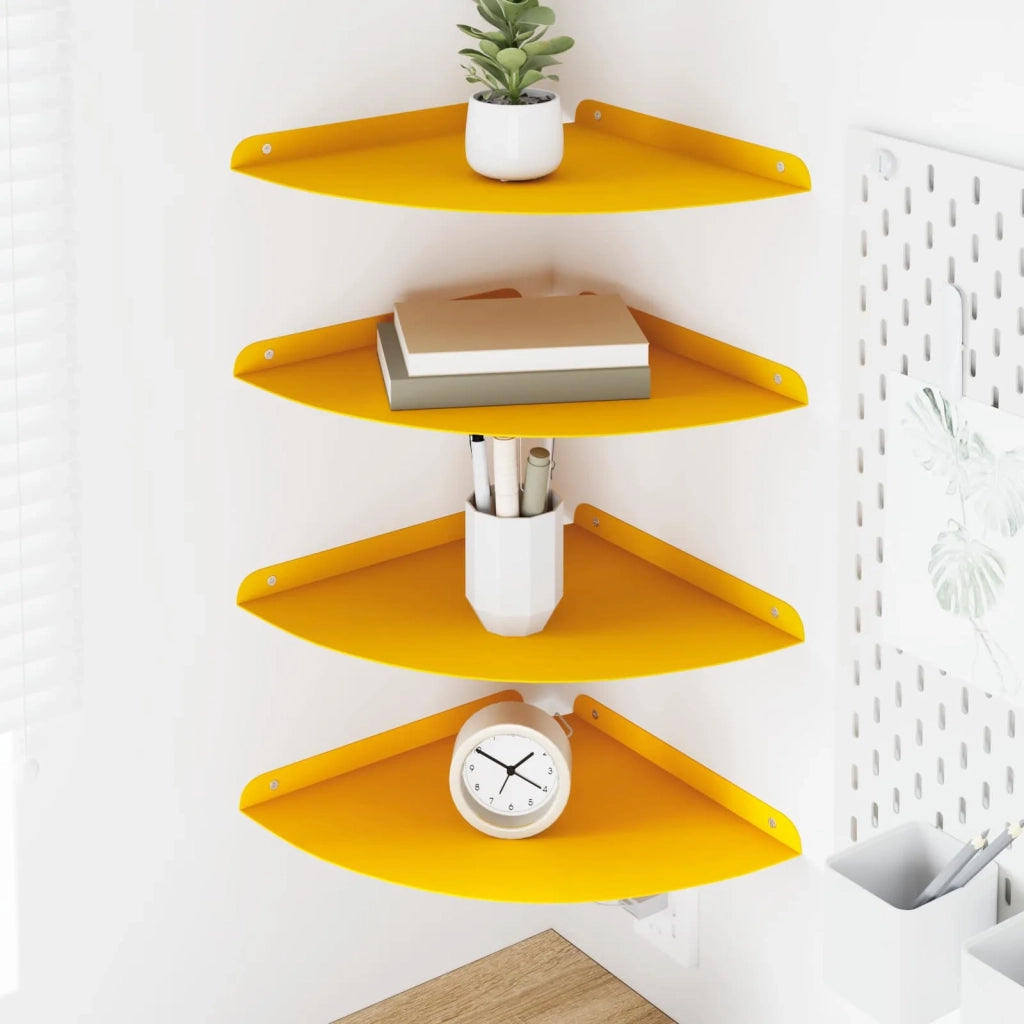 Mensola sospesa 4 pcs Giallo senape 30 x 30 x 2 cm