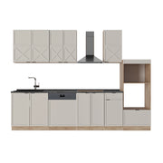 Vicco Cucina componibile Grigio/beige/rovere dorato 300 cm con armadio alto, PL Antracite