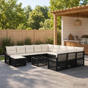 Set Divano da Giardino 13 pz Nero polyrattan 3436213